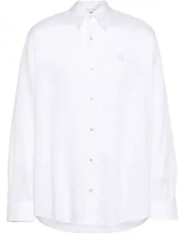 Embroidered AS Logo Striped Long Sleeve Shirt White - ACNE STUDIOS - BALAAN 2