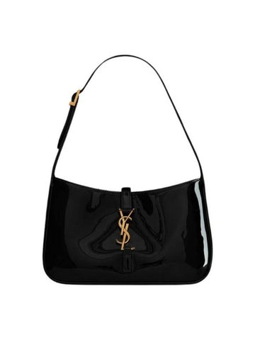 Le 5 a 7 Patent Leather Shoulder Bag Black - SAINT LAURENT - BALAAN 1