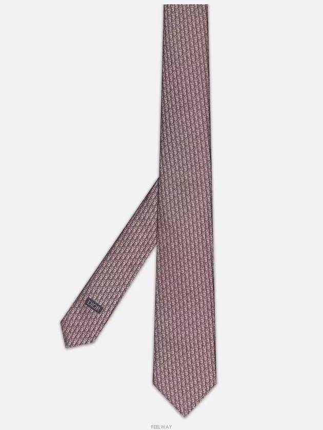 Oblique Silk Tie Plum - DIOR - BALAAN 4