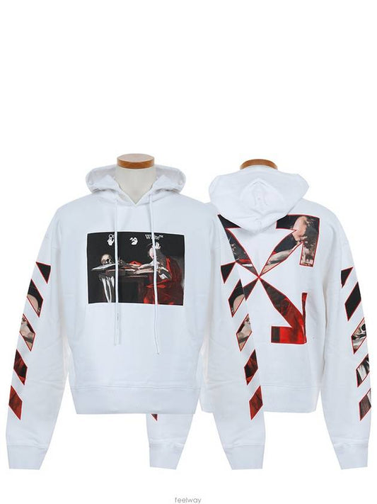 Men's Caravaggio Arrow Brushed Hoodie White - OFF WHITE - BALAAN 2