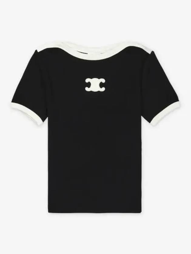 Triomphe Logo Short Sleeve T-Shirt Black - CELINE - BALAAN 2