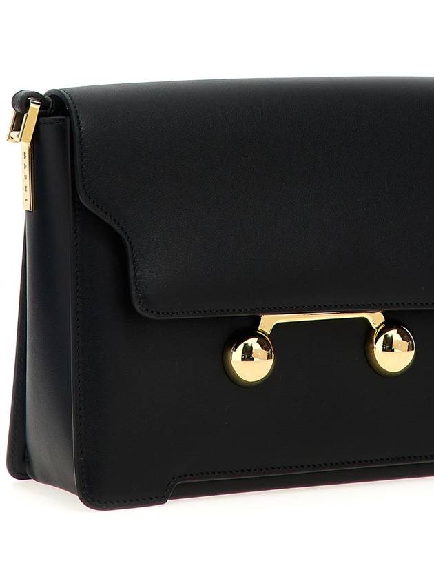 Trunkaroo Medium Leather Shoulder Bag Black - MARNI - BALAAN 4