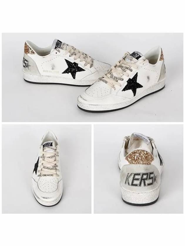 Ball Star Gold Tab Leather Low Top Sneakers White - GOLDEN GOOSE - BALAAN 3