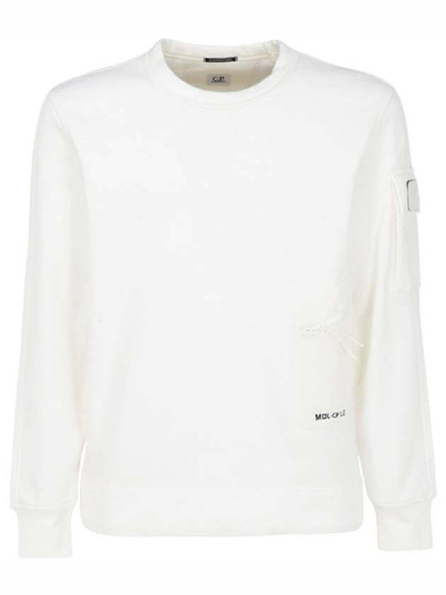 Metropolis Diagonal Fleece Utility Pocket Sweatshirt White - CP COMPANY - BALAAN 2