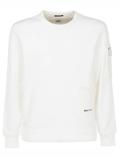 Metropolis Diagonal Fleece Utility Pocket Sweatshirt White - CP COMPANY - BALAAN 2