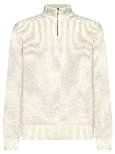 Mock Neck Half Zip-Up Knit Top Beige - A.P.C. - BALAAN 2