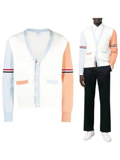 Funmix Cotton ArmBand V-Neck Cardigan - THOM BROWNE - BALAAN 2