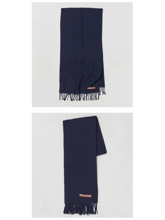 Wool Fringe Scarf Navy - ACNE STUDIOS - BALAAN 5