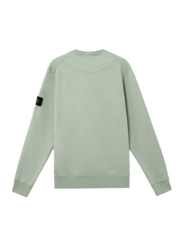 6100044 Organic Cotton Fleece Sweatshirt Sage Green - STONE ISLAND - BALAAN 3