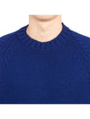 Men’s Merino Wool Knit Top Blue - TEN C - BALAAN 7