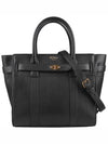 Bayswater Zipped Mini Classic Grain Tote Bag Black - MULBERRY - BALAAN 3