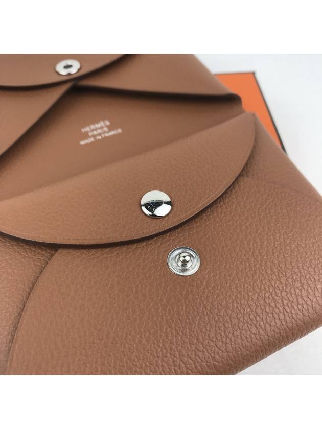 Calvi Duo Card Wallet Brown - HERMES - BALAAN 6