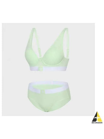 adidas UNDERWEAR No Wire Trefoil Vivid Bra Panties 1 Set LIME - ADIDAS - BALAAN 1