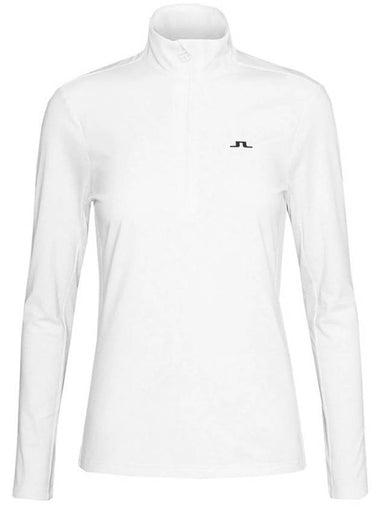 Lauryn Half Zip Mid Layer Long Sleeve T-Shirt White - J.LINDEBERG - BALAAN 1