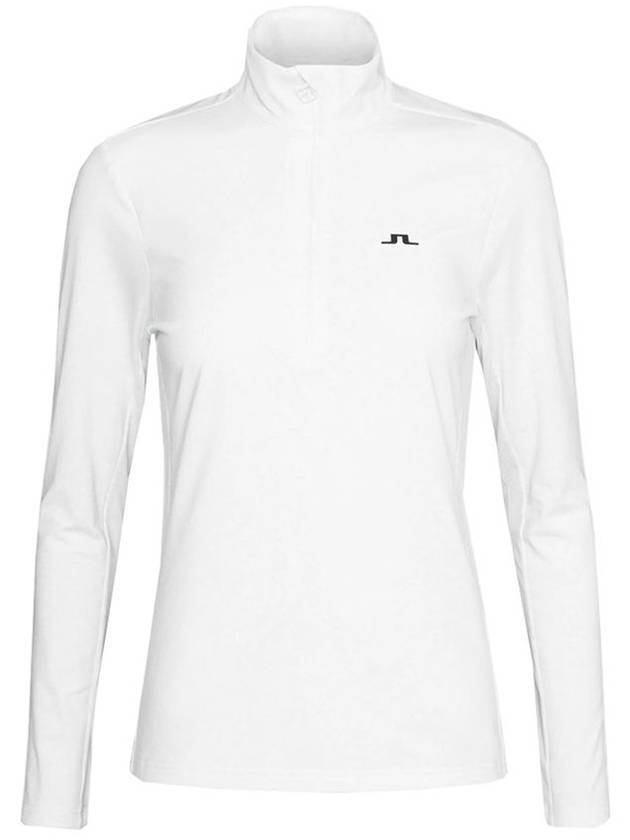 Lauryn Half Zip Mid Layer Long Sleeve T-Shirt White - J.LINDEBERG - BALAAN 1