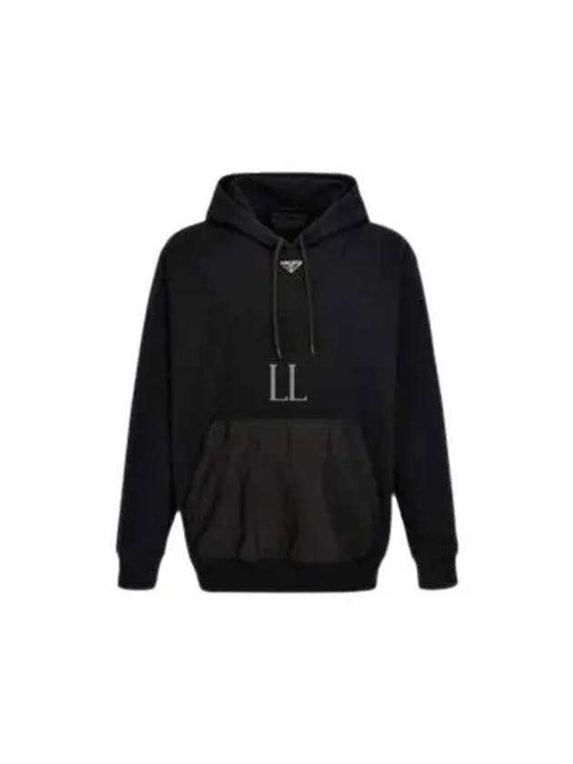 Cotton Fleece Hoodie Black - PRADA - BALAAN 2