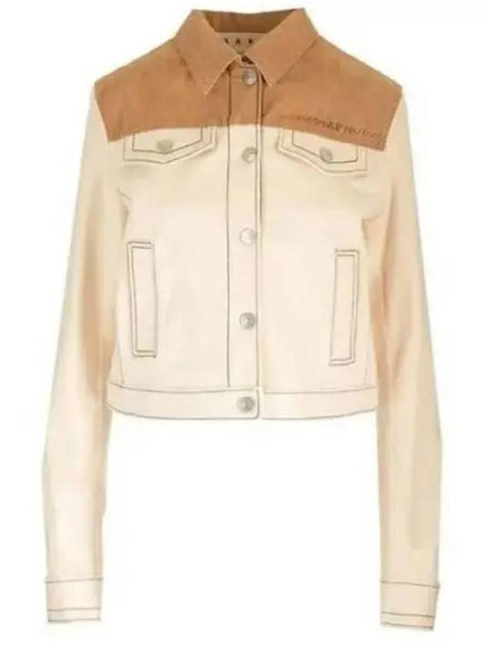 Logo Print Two-Tone Jacket Ivory - MARNI - BALAAN 2