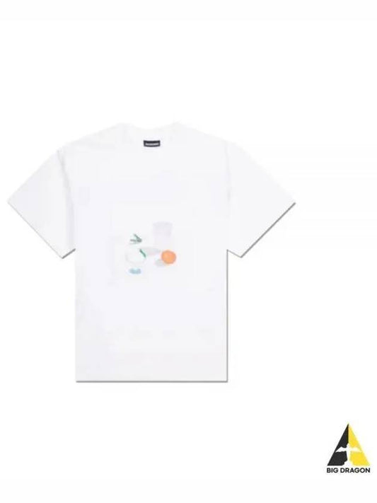 Jacquemus Table Short Sleeve T Shirt White Blue 22E225JS012 2240 - JACQUEMUS - BALAAN 1