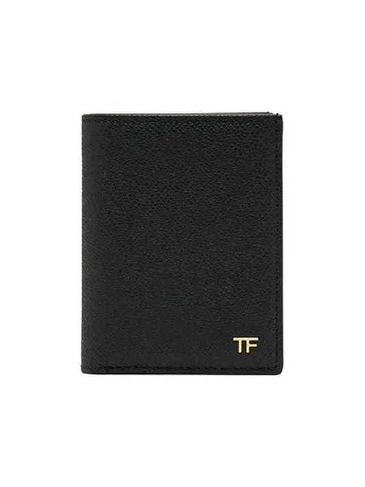 Small Grain Leather Card Wallet Black - TOM FORD - BALAAN 2