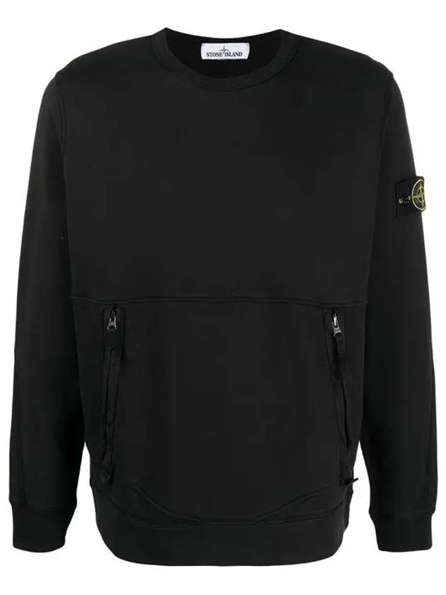 Wappen Side Zipper Pocket Sweatshirt Black - STONE ISLAND - BALAAN 5