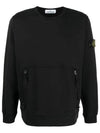 Wappen Side Zipper Pocket Sweatshirt Black - STONE ISLAND - BALAAN 5