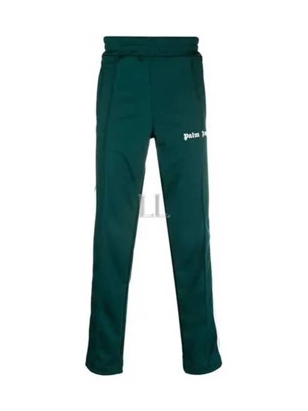 Men's Logo Print Track Pants Green - PALM ANGELS - BALAAN 2