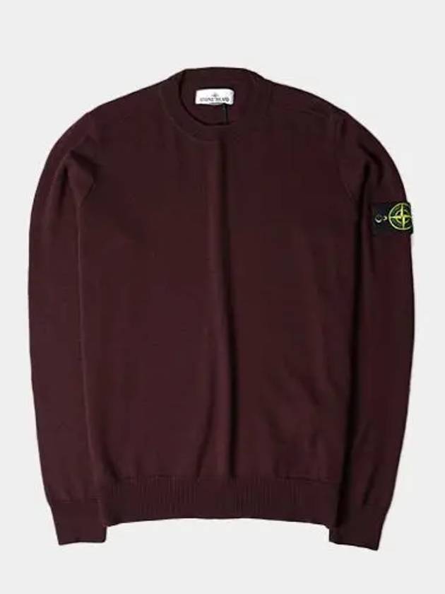 Patch crew neck burgundy kids knit 7316512A5 V0011 - STONE ISLAND - BALAAN 1