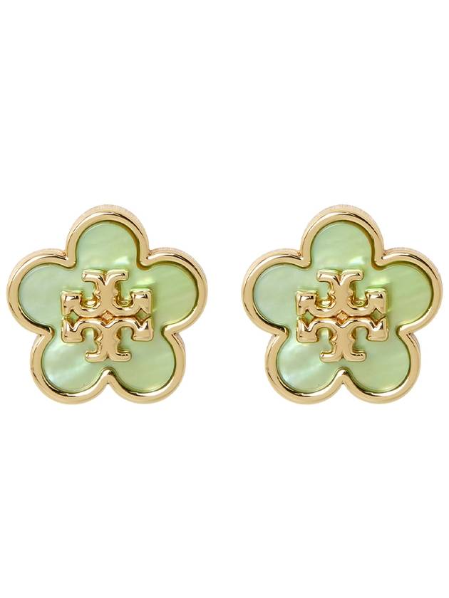 Kira Flower Stud Earrings Green - TORY BURCH - BALAAN 3