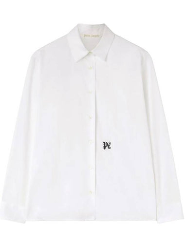 PA Monogram Cotton Shirt PWGE007S24FAB0010110 - PALM ANGELS - BALAAN 1