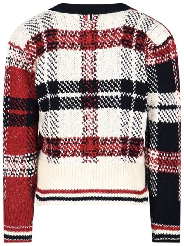 Donegal Tartan Check Cardigan - THOM BROWNE - BALAAN 4