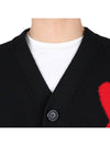 Big Heart Logo Wool Cardigan Black - AMI - BALAAN 6