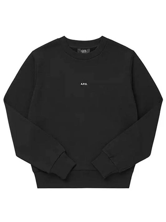 Boxy Micro Logo Sweatshirt Black - A.P.C. - BALAAN 2