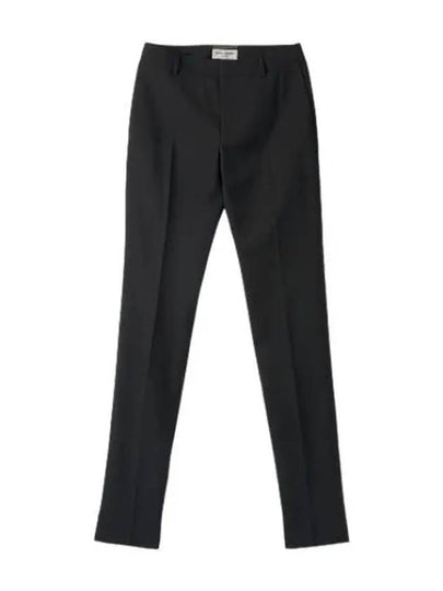 Gabardine Virgin Wool Straight Pants Black - SAINT LAURENT - BALAAN 2