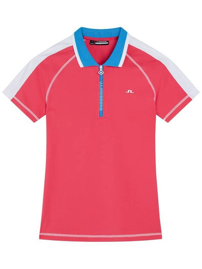 Kourtney Short Sleeve Polo Shirt Azalea - J.LINDEBERG - BALAAN 2