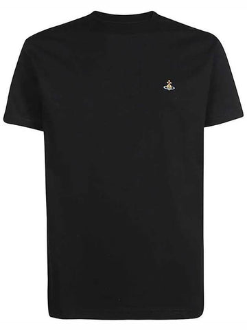 ORB Logo Cotton Short Sleeve T-Shirt Black - VIVIENNE WESTWOOD - BALAAN 1