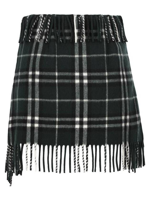 Check Wool Cashmere Scarf A Line Skirt Anchor - BURBERRY - BALAAN 3