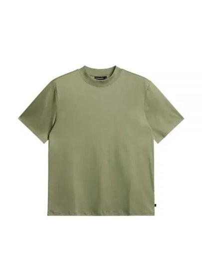 Ace Mock Neck Short Sleeve T-Shirt Oil Green - J.LINDEBERG - BALAAN 2