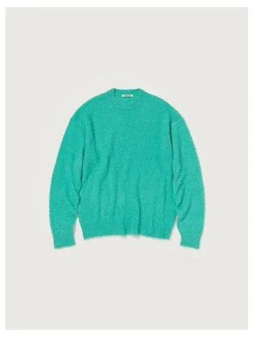 BRUSHED WOOL CASHMERE SILK KNIT P O AQUA GREEN A24AP02WK pullover - AURALEE - BALAAN 1