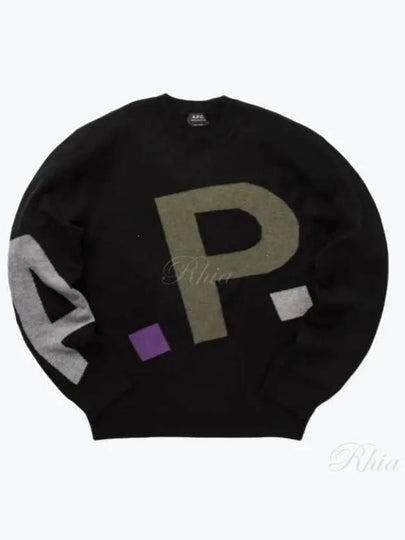 Pull Logo All Over Knit Top Black - A.P.C. - BALAAN 2