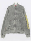 Macro Waffle Jersey Zip Up Jacket Grey - DIESEL - BALAAN 3