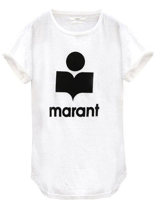 Isabel Marant Women s Coldy Short Sleeve T Shirt White TS0004FA A1N09E - ISABEL MARANT ETOILE - BALAAN 1
