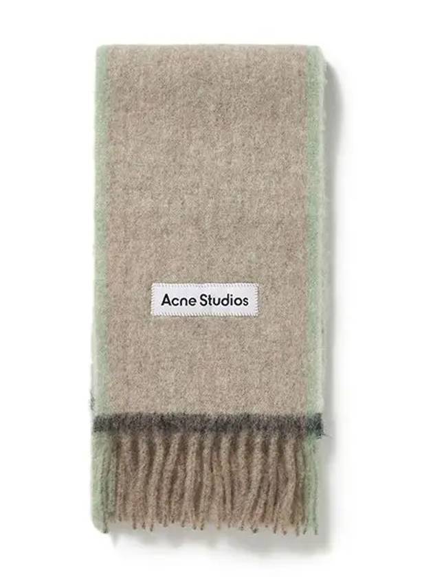 CA0290 BEIGE GRAY mohair fringe wool alpaca muffler - ACNE STUDIOS - BALAAN 2