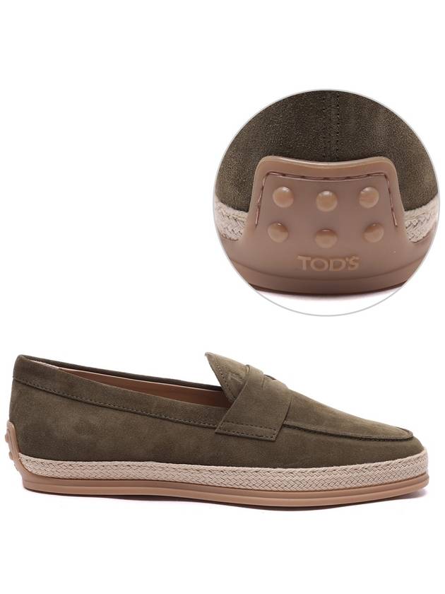 Suede Penny Loafer Khaki - TOD'S - BALAAN 3