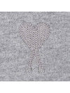 Embroidered Heart Logo Sweatshirt Grey - AMI - BALAAN 6