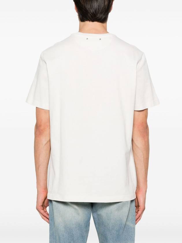 Deluxe Brand Logo Print Crew Neck Short Sleeve T-Shirt White - GOLDEN GOOSE - BALAAN 4