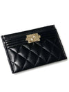 Boy Caviar Card Holder Black Champagne Gold A84431 Classic - CHANEL - BALAAN 5