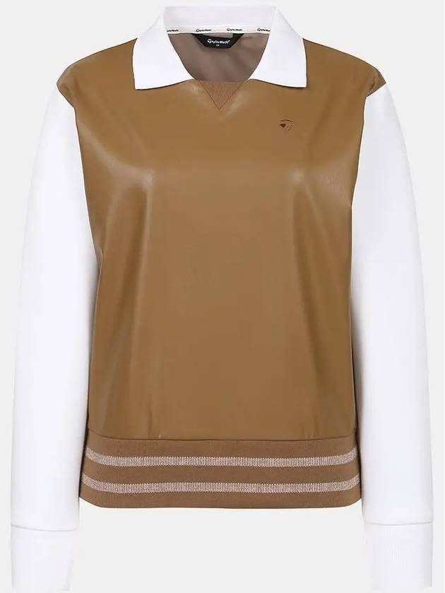 Women s Leather Patch Collar Sweatshirt TWTYM7146 513 - TAYLORMADE - BALAAN 2