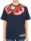 Boke Boy Kimono Flower Print Short Sleeve T-Shirt Navy - KENZO - BALAAN 2