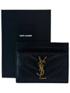 Monogram Chevron Gold Card Wallet 423291 BOW01 - SAINT LAURENT - BALAAN 3