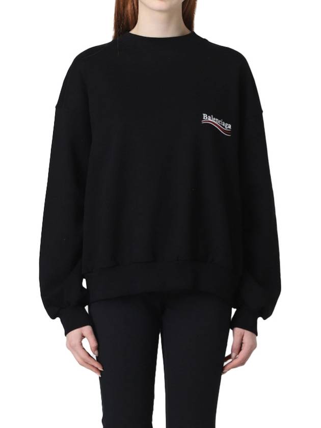 Political Campaign Regular Fit Sweatshirt Black - BALENCIAGA - BALAAN 5